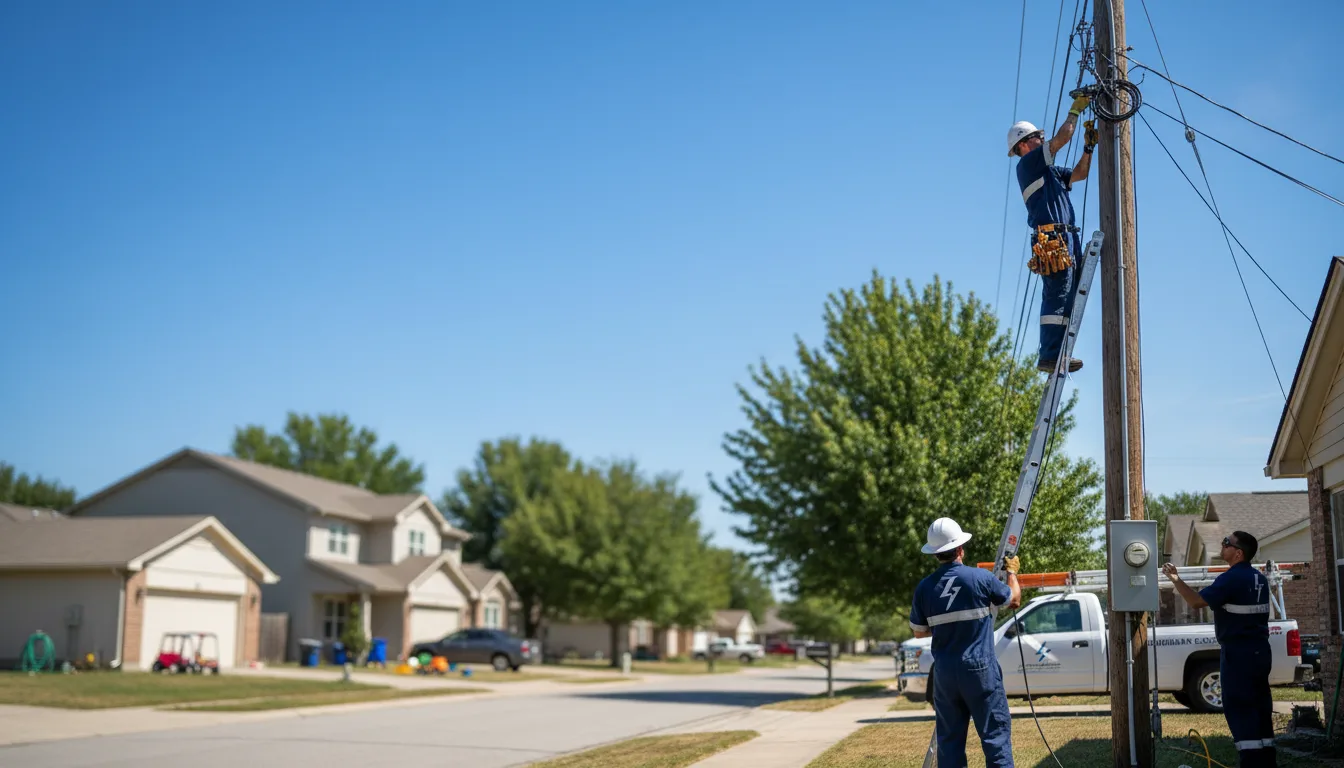 Residential electrician providing installation services in Cedar Lane, TX